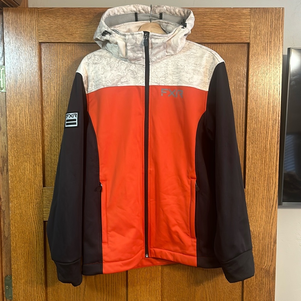 FXR Renegade Softshell WP Jacket Size MEDIUM-Burnt Orange/Black-Removable Hood